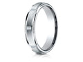 Benchmark® 14k Gold 4mm Comfort-fit Satin-finished Polished Center Cuts Round Edge Wedding Band Ring