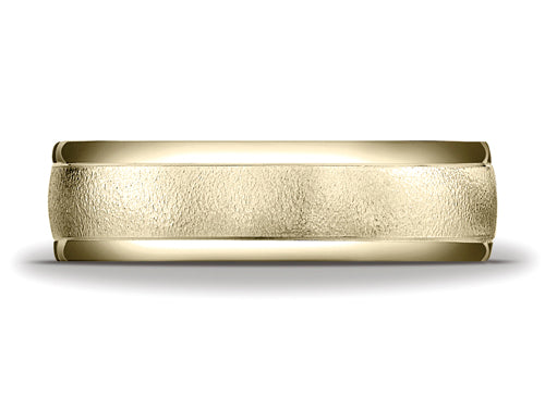 Benchmark® 6mm Comfort-fit Wired-finished High Polished Round Edge Carved Design Wedding Band Ring