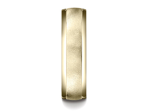 Benchmark® 6mm Comfort-fit Wired-finished High Polished Round Edge Carved Design Wedding Band Ring
