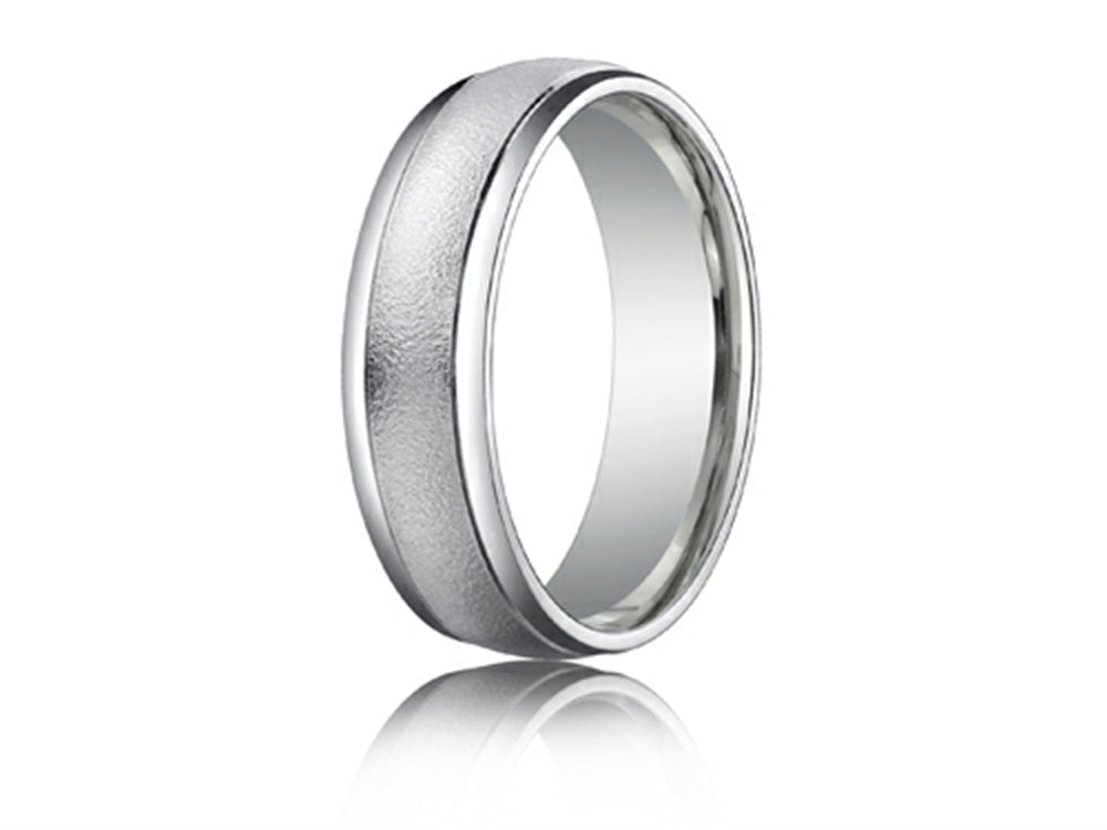 Benchmark® 6mm Comfort-fit Wired-finished High Polished Round Edge Carved Design Wedding Band Ring