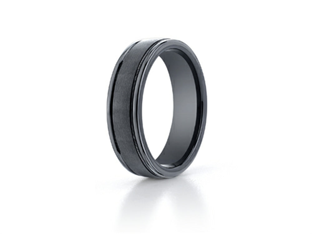 Benchmark® Ceramic 6mm Comfort-fit Satin-finished Round Edge Design Ring