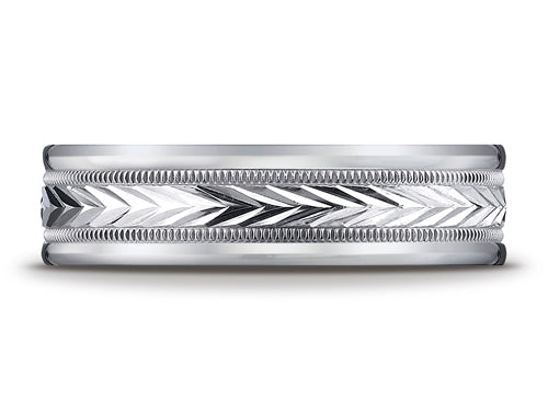 Benchmark® 6mm Comfort-fit Harvest Of Love Round Edge Carved Design Wedding Band Ring