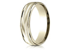 Benchmark® 14k Gold 6mm Comfort-fit Chevron Design High Polished Round Edge Carved Design Wedding Band Ring