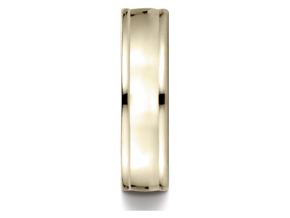 Benchmark® 18k Gold 6mm Comfort-fit High Polish Finish Round Edge Design Wedding Band Ring