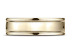Benchmark® 14k Gold 7mm Comfort-fit High Polished With Milgrain Round Edge Carved Design Wedding Band Ring