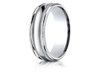 Benchmark® 18k Gold 7mm Comfort-fit High Polished With Milgrain Round Edge Carved Design Wedding Band Ring