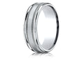 Benchmark® 14k Gold 7mm Comfort-fit Satin Finish Center With Milgrain Round Edge Carved Design Wedding Band Ring
