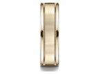 Benchmark® 10k Gold 7mm Comfort-fit Satin Finish Center With Milgrain Round Edge Carved Design Wedding Band Ring