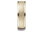Benchmark® 14k Gold 7mm Comfort-fit Wired-finished High Polished Round Edge Carved Design Wedding Band Ring