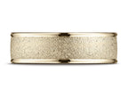 Benchmark® 10k Gold 7mm Comfort-fit Wired-finished High Polished Round Edge Carved Design Wedding Band Ring