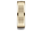 Benchmark® 14k Gold 7mm Comfort-fit Satin Finish High Polished Round Edge Carved Design Wedding Band Ring