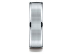 Benchmark® 10k Gold 7mm Comfort-fit Satin Finish High Polished Round Edge Carved Design Wedding Band Ring