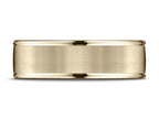 Benchmark® 18k Gold 7mm Comfort-fit Satin Finish High Polished Round Edge Carved Design Wedding Band Ring