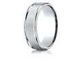 Benchmark® 18k Gold 7mm Comfort-fit Satin Finish High Polished Round Edge Carved Design Wedding Band Ring