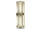 Benchmark® 10k Gold 7mm Comfort-fit Swirl Finish Center Milgrain Round Edge Carved Design Wedding Band Ring
