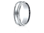 Benchmark® 10k Gold 7mm Comfort-fit Swirl Finish Center Milgrain Round Edge Carved Design Wedding Band Ring