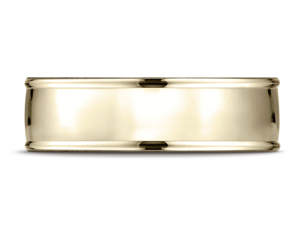 Benchmark® 14k Gold 7mm Comfort-fit High Polish Finish Round Edge Design Wedding Band Ring