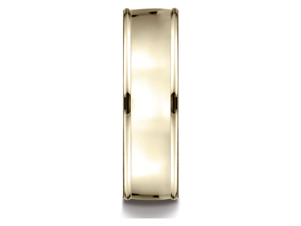 Benchmark® 14k Gold 7mm Comfort-fit High Polish Finish Round Edge Design Wedding Band Ring