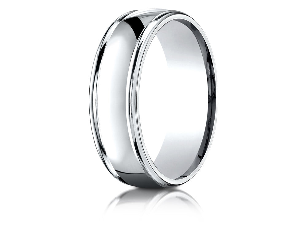 Benchmark® 18k Gold 7mm Comfort-fit High Polish Finish Round Edge Design Wedding Band Ring