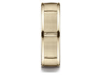 Benchmark® 14k Gold 7mm Comfort-fit Satin 8 High Center Cuts Round Edge Design Wedding Band Ring