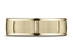 Benchmark 10k Gold 7mm Comfort-fit Satin 8 High Center Cuts Round Edge Design Wedding Band Ring