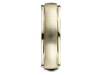 Benchmark 14 Karat Gold 7mm Comfort-fit Florentine Center High Polish Round Edge Design Wedding Band Ring