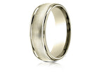 Benchmark 14 Karat Gold 7mm Comfort-fit Florentine Center High Polish Round Edge Design Wedding Band Ring