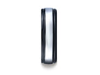 Benchmark 7mm Tungsten Forge Wedding Band Ring with Seranite Edge