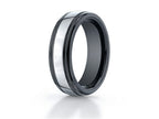 Benchmark 7mm Tungsten Forge Wedding Band Ring with Seranite Edge