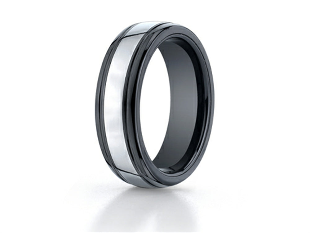 Benchmark 7mm Tungsten Forge Wedding Band Ring with Seranite Edge