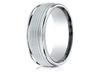 Benchmark 14k Gold 8mm Comfort-fit Multi Milgrain Center High Polish Round Edge Design Wedding Band Ring