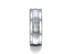 Benchmark Cobalt Chrome 8mm Comfort-fit Satin-finished Round Edge Design Ring