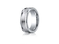 Benchmark Cobalt Chrome 8mm Comfort-fit Satin-finished Round Edge Design Ring