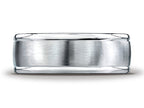 Benchmark 8mm Comfort-fit Satin-finished High Polished Round Edge Carved Design Wedding Band Ring