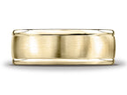 Benchmark 8mm Comfort-fit Satin-finished High Polished Round Edge Carved Design Wedding Band Ring