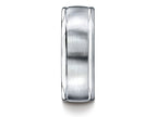 Benchmark 8mm Comfort-fit Satin-finished High Polished Round Edge Carved Design Wedding Band Ring
