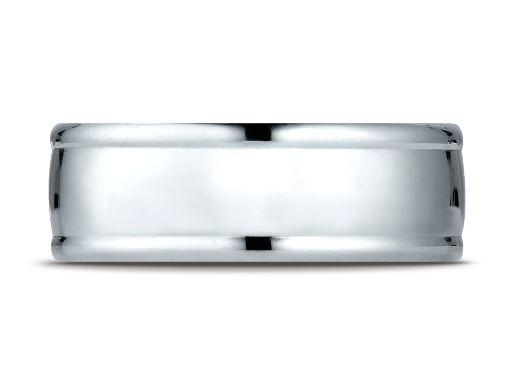 Benchmark 14k Gold 8mm Comfort-fit High Polish Finish Round Edge Design Wedding Band Ring