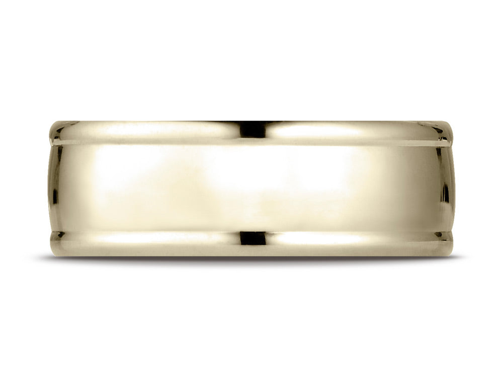 Benchmark 10k Gold 8mm Comfort-fit High Polish Finish Round Edge Design Wedding Band Ring
