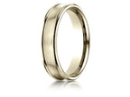 Benchmark 14k Gold 5.5 Mm Comfort Fit Concave Round Edge Satin Center Design Wedding Band Ring