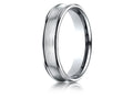 Benchmark 18k Gold 5.5 Mm Comfort Fit Concave Round Edge Satin Center Design Wedding Band Ring