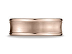 Benchmark 7.5mm Comfort-fit Satin-finished Concave Round Edge Carved Design Wedding Band Ring
