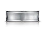 Benchmark 7.5mm Comfort-fit Satin-finished Concave Round Edge Carved Design Wedding Band Ring