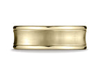 Benchmark 7.5mm Comfort-fit Satin-finished Concave Round Edge Carved Design Wedding Band Ring