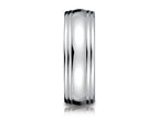 Benchmark 7.5mm Comfort-fit High Polished Double Round Edge Carved Design Wedding Band Ring