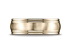 Benchmark 7.5mm Comfort-fit Satin-finished Double Round Edge Carved Design Wedding Band Ring