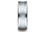 Benchmark 18k Gold 7.5 Mm Comfort Fit Swirled Finish Center Round Edge Design Wedding Band Ring