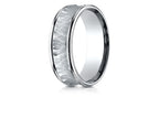Benchmark 14k Gold 7.5mm Comfort Fit Hammered Finish Concave Center Design Wedding Band Ring