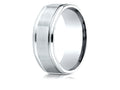 Benchmark 14k Gold Comfort Fit 8mm High Polish Round Edge Satin Finish Octagonal Center Design Wedding Band Ring