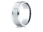 Benchmark 14k Gold Comfort Fit 8mm High Polish Round Edge Satin Finish Octagonal Center Design Wedding Band Ring