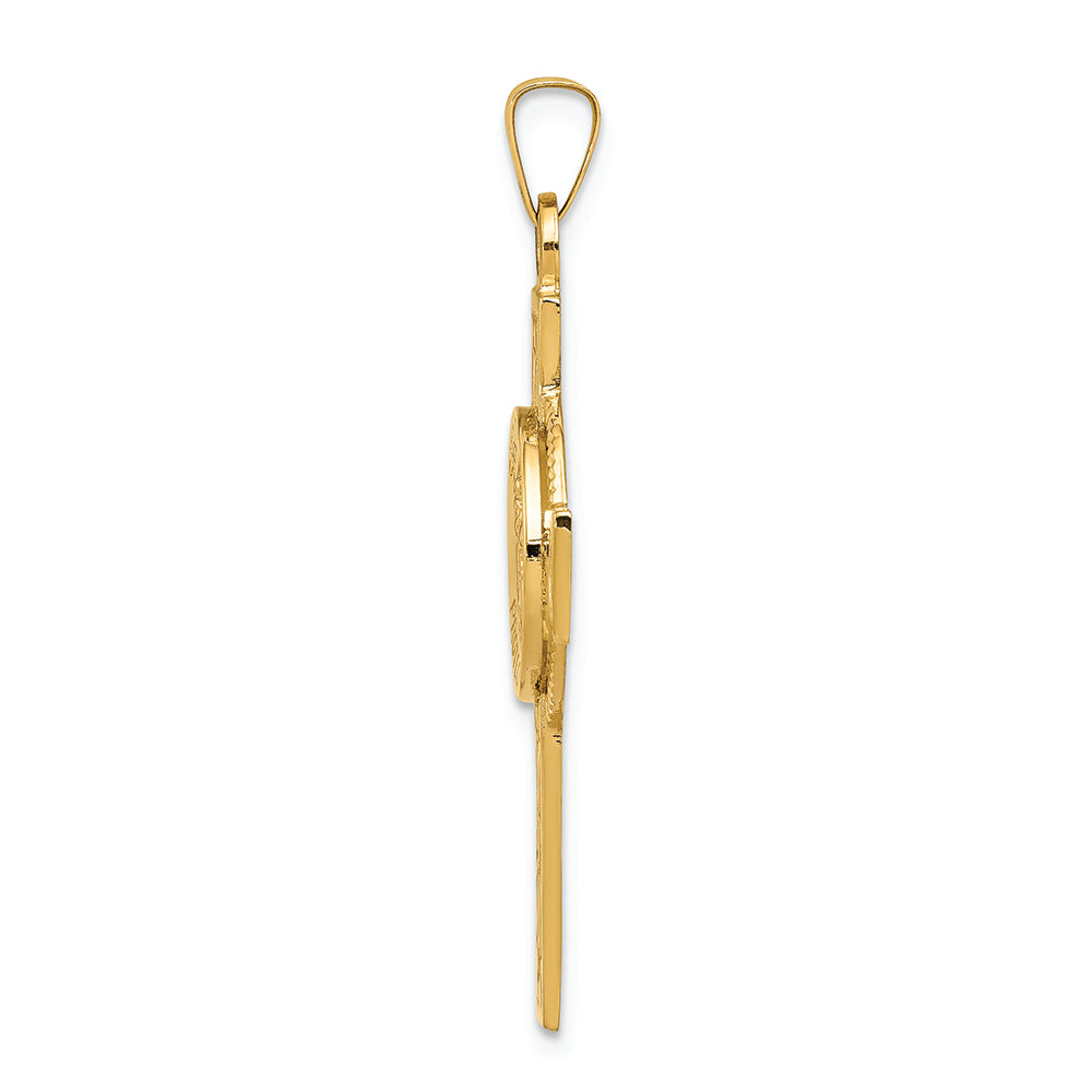 FJC Finejewelers 14k Yellow Gold Cross with St. Christopher Medal Charm